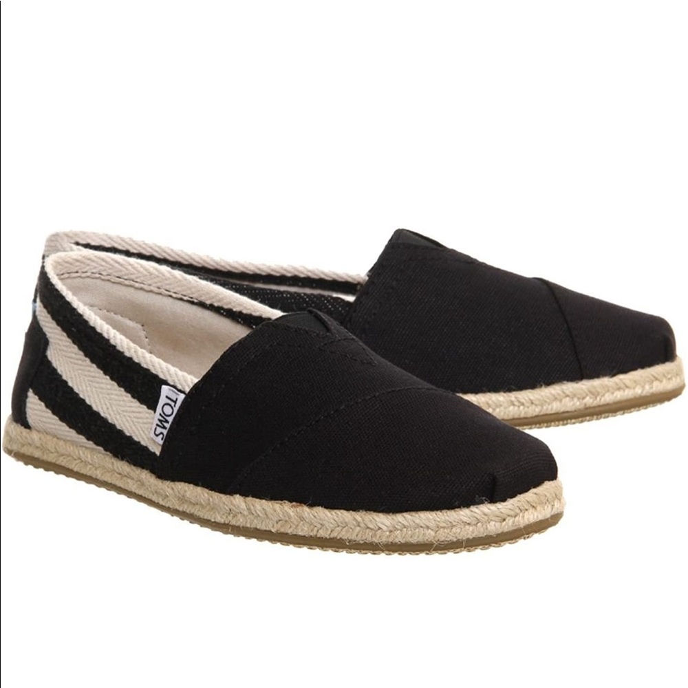 TOMS, Black Stripe, Alpargata Slip On